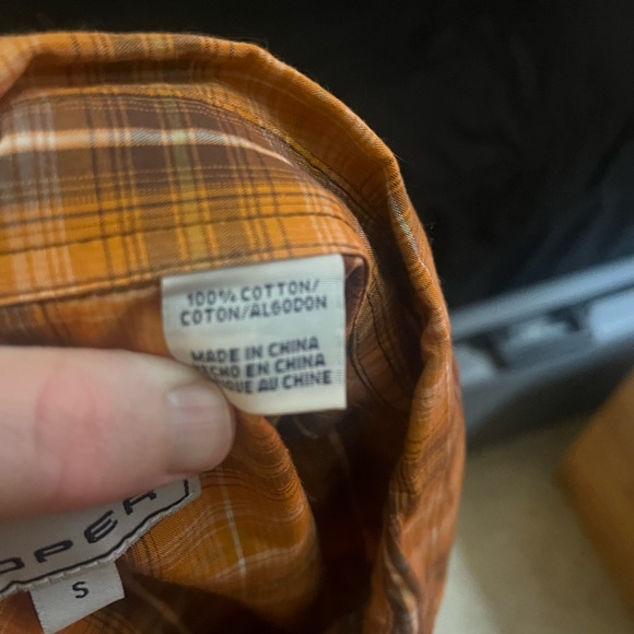 Roper Orange Plaid Western Shirt - Picture 9 of 15